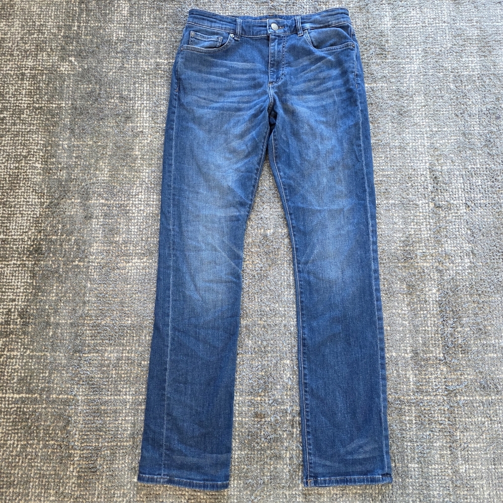 DL1961 Russell Slim Straight Jeans Hint Mens 31x34(30.5x33) Stretch Tencel Blue